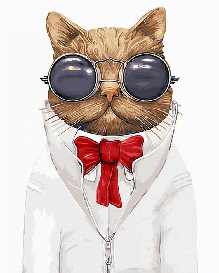 Картина за номерами Кіт в окулярах