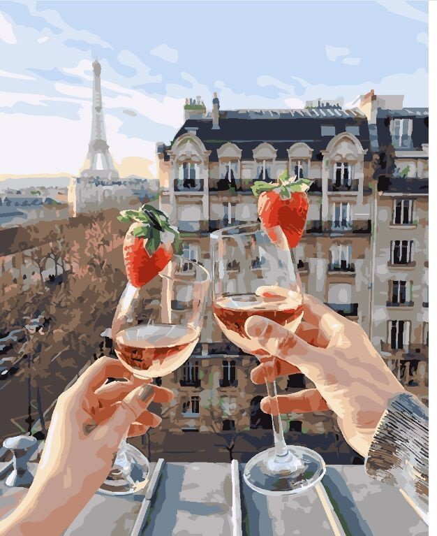 Картина за номери Келихи Парижа