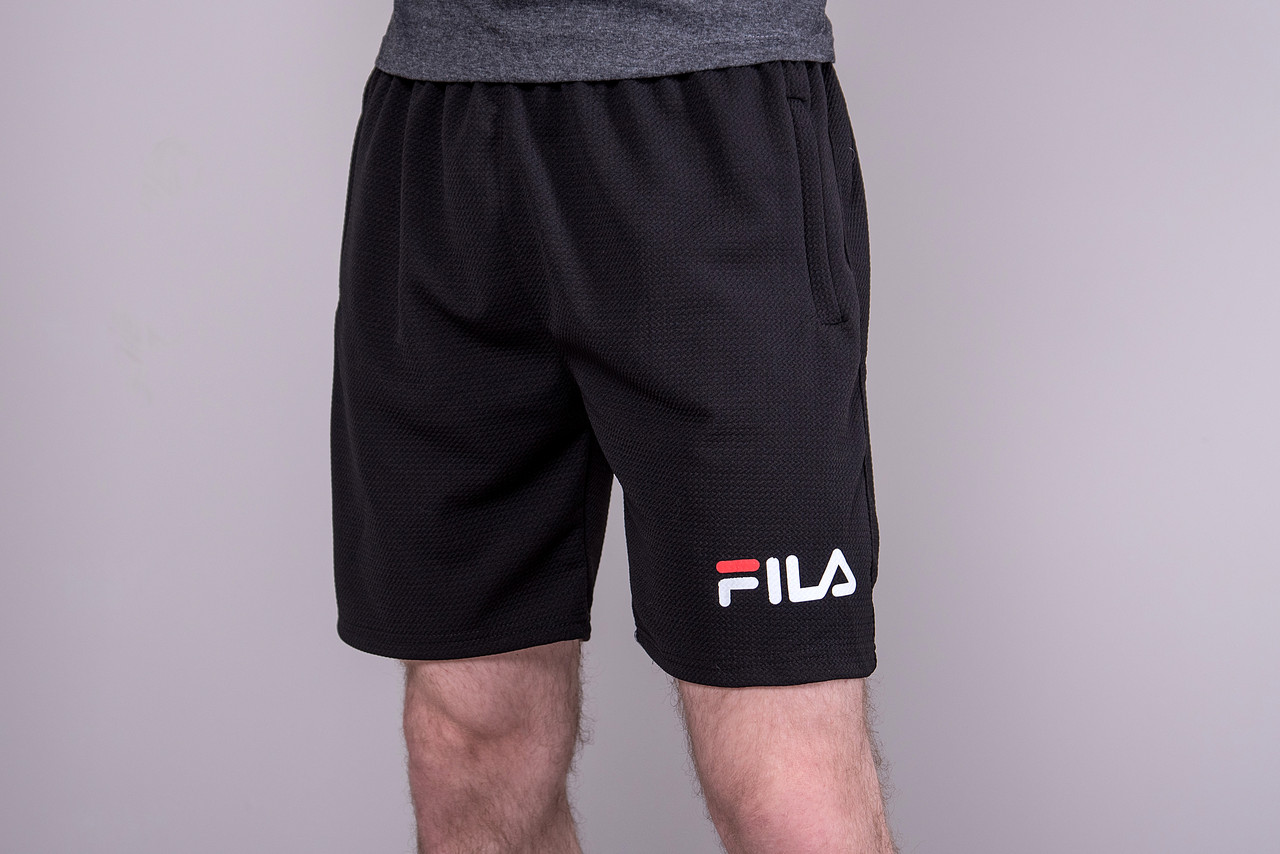 Чоловічі спортивні шорти (тканина-лакоста) FILA, чорного кольору