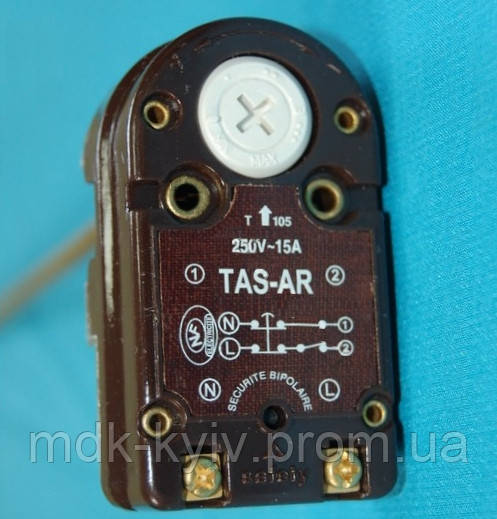 Терморегулятор Thermowatt TAS 15A биметаллический, с биполярной термозащитой, 20 75˚С, Италия - фото 4 - id-p2768926