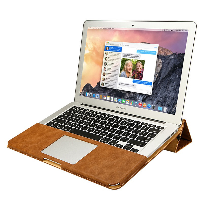 Шкіряний чохол-книга Jisoncase для Apple MacBook Air 13