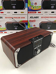 Портативна акустична колонка Atlanfa AT-1833ВТ, FM, 12W, Super Bass speaker AUX bluetooth MP3 microSD/TF