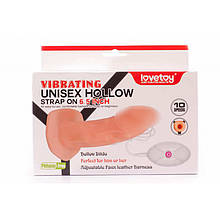 Страпон з вібрацією Vibrating Unisex Hollow Strap On