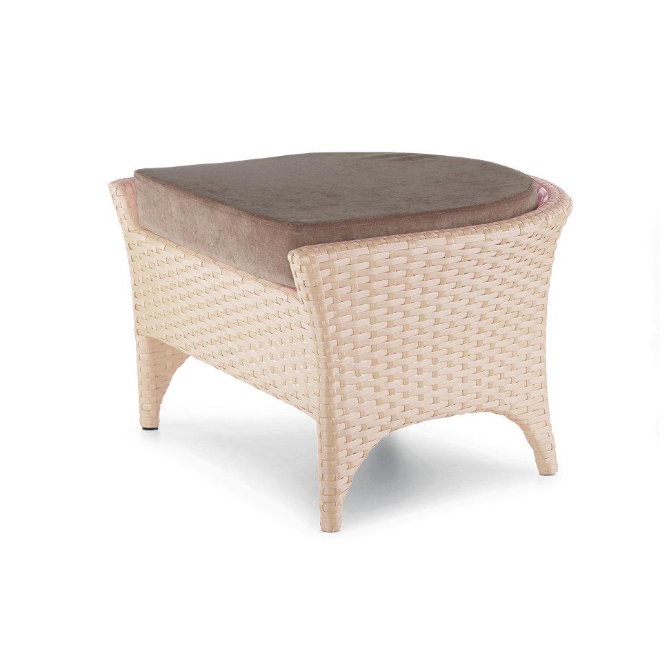 Пуф плетений Монтана Лаунж без текстилю, каркас алюміній, віск. ротанг L12, A01 Кава з молоком (Pradex ТМ)