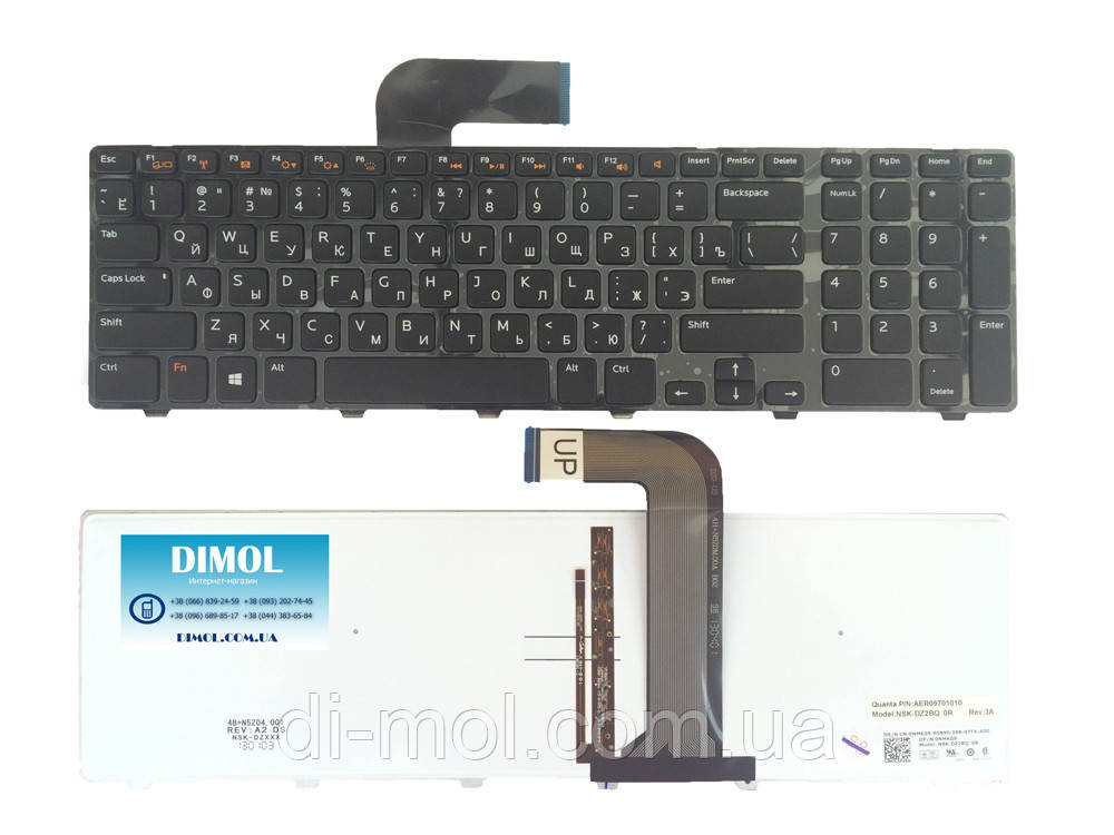 Оригінальна клавіатура для Dell Inspiron N7110, 5720, 7720, Vostro 3750, XPS 17 L702x під підсвічування