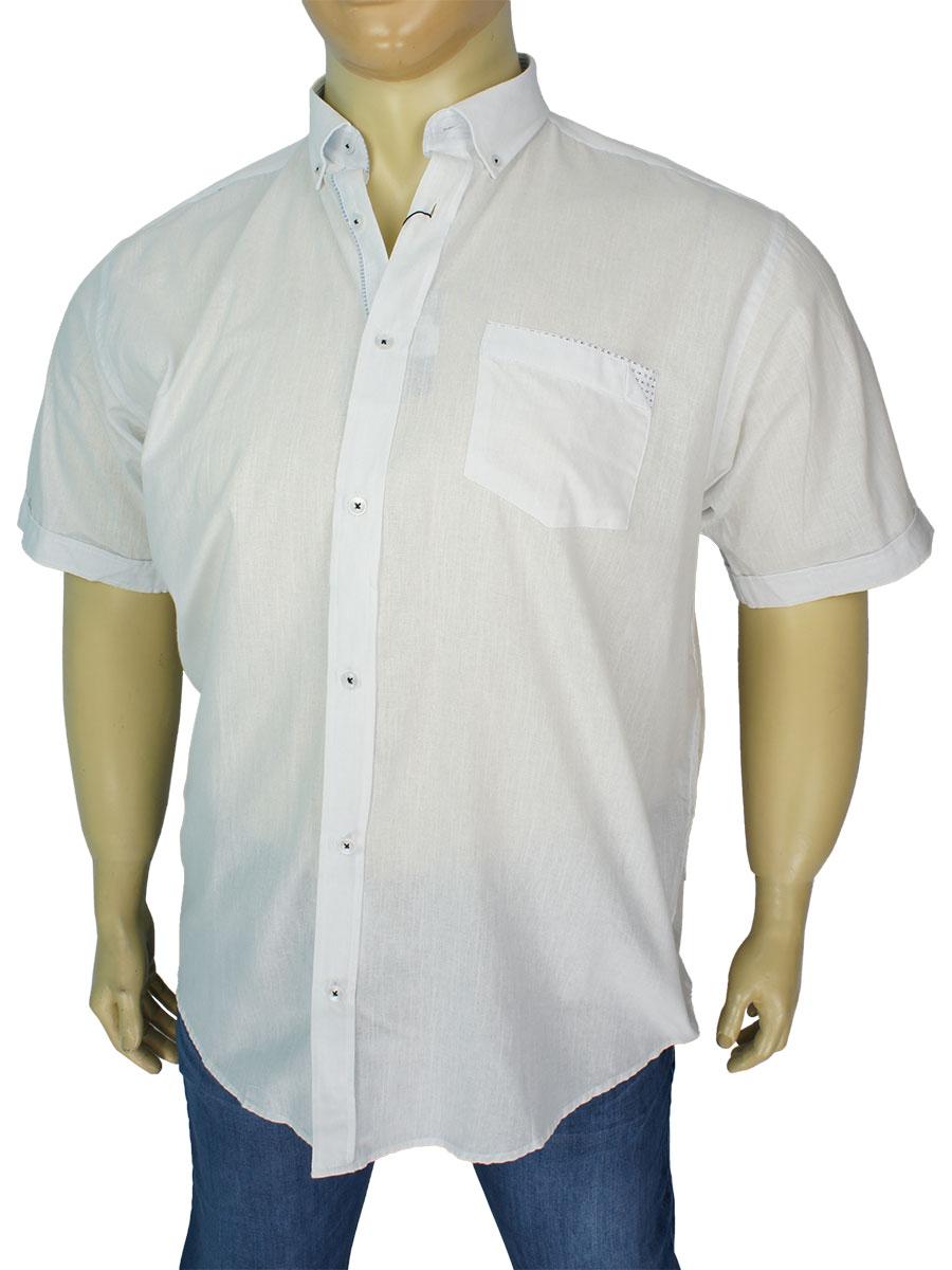 Біла бавовняна сорочка Barcotti A: 0139-01 великих розмірів, фото 1