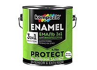 Эмаль антикоррозионная Kompozit Protect 3 в 1 белый 0.75кг