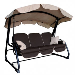 Диван-гойдалка (садові гойдалки) Sicilia коричнева (тексилк) Італія Primilla Безкоштовна доставка!