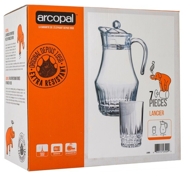Набір для напоїв Arcopal "Lancier" із 7 предметів 1,8 л Arcopal (L4985)