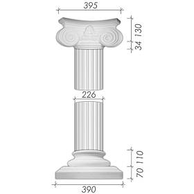 Колона з гіпсу, гіпсова колона ка-15 Ø226 мм (1/2)