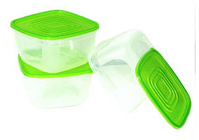 Набір контейнерів квадратних 3шт 17*17*10см