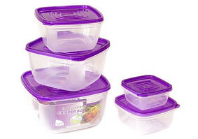 Набір контейнерів прямокутних 5шт 19,5*11см