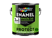 Эмаль антикоррозионная Kompozit Protect 3 в 1 зеленый 2.7кг