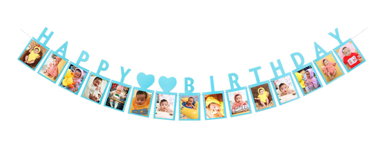 Гірлянда для фото по місяцях Happy Birthday на перший рік