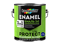 Эмаль антикоррозионная Kompozit Protect 3 в 1 синий 0.75кг