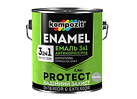 Эмаль антикоррозионная Kompozit Protect 3 в 1 серебристый 2.4кг