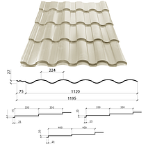Металочерепиця VALENCIA 0,45 мм PEMA RAL 8019 Словаччина, фото 5