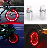 Светодиодная мигалка на ниппель колеса с датчиком света ( комплект 2 штуки. )
