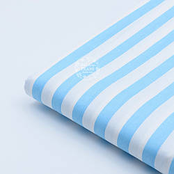 Клапоть сатину "Блакитна широка смужка 15 мм" №1807с, розмір 42*77 см