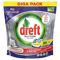 Капсулы для мытья посуды в посудомоечной машине Dreft Platinum All in ONE CITRON Megapack 90 капсул