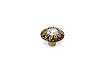Ручка-кнопка с кристаллом современная классика URB-24-99 античное золото