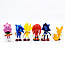 Набір Іграшки-фігурки Їжачок Соник Super Sonic і його друзі в коробці, 6 шт, фото 4