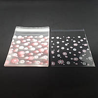 10x13 см пакети поліпропиленові  з кленовим клапаном (100 штук в упаковці) прозорі з малюнком