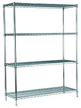 Стелаж сітчастий хромований Skilltec 900х450х1900 мм на 4 полиці
