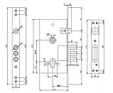 Замок для вхідних металевих дверей USK 252 R без зворотньої планки, фото 2