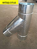 Трійник 45*неіржавіюча сталь 0,5 мм,діаметр 100 мм димохід,, фото 4