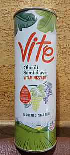 Масло виноградної кісточки Vite olio di semi d"uva vitaminizzato Італія перший холодний віджим, 750 мл