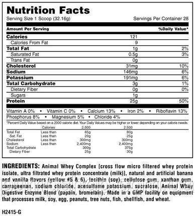 Протеин изолят Universal Nutrition Animal Whey Isolate Loaded 907 г, фото 3
