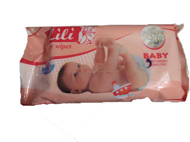 Серветки для рук очисні 40 шт. Lili "Ромашка" (1 пач), фото 1