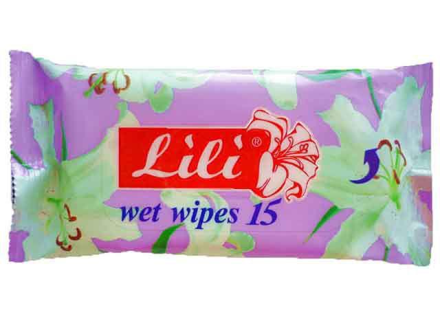 Серветка для дезінфекції рук 15 шт. "Lili "Лілія" (1 пач), фото 1