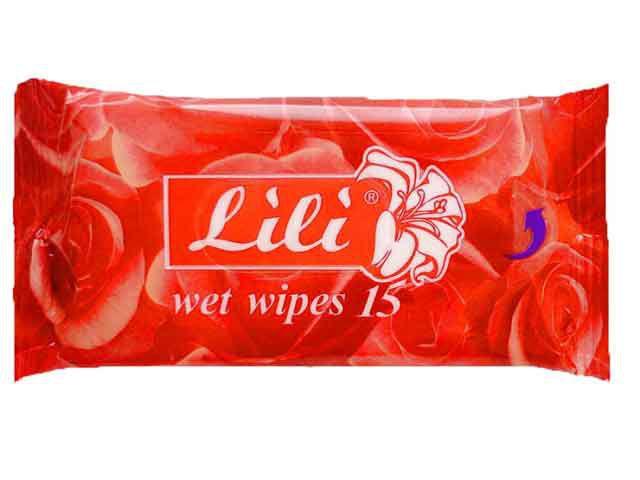 Волога серветка 15 шт. "Lili "Троянда" (1 пач), фото 1