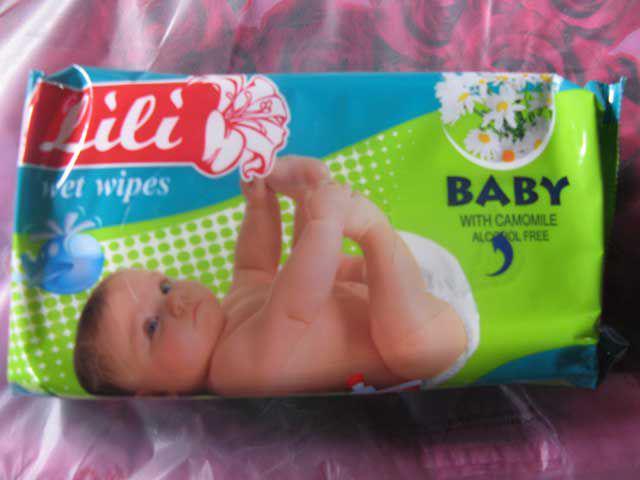 Волога серветка для дітей 60 шт. Lili "З екстрактом Ромашки" (1 пач), фото 1