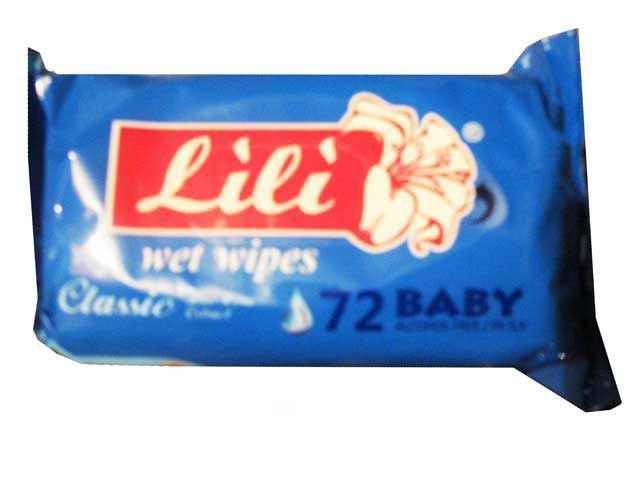 Вологі серветки для обличчя та рук 72 шт. Lili "Алое" (1 пач), фото 1
