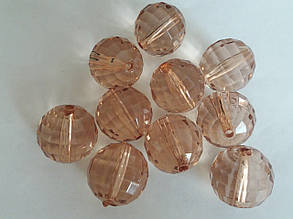 Бусини акрил "Велика куля" прозорий коричневий 30 мм 500 грамів