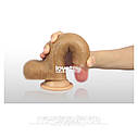 Фалоімітатор з мошонкою - 8" Dual-layered Silicone Dildo, фото 3