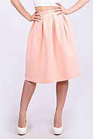 Женская миди юбка - колокол с карманами, персиковая XL