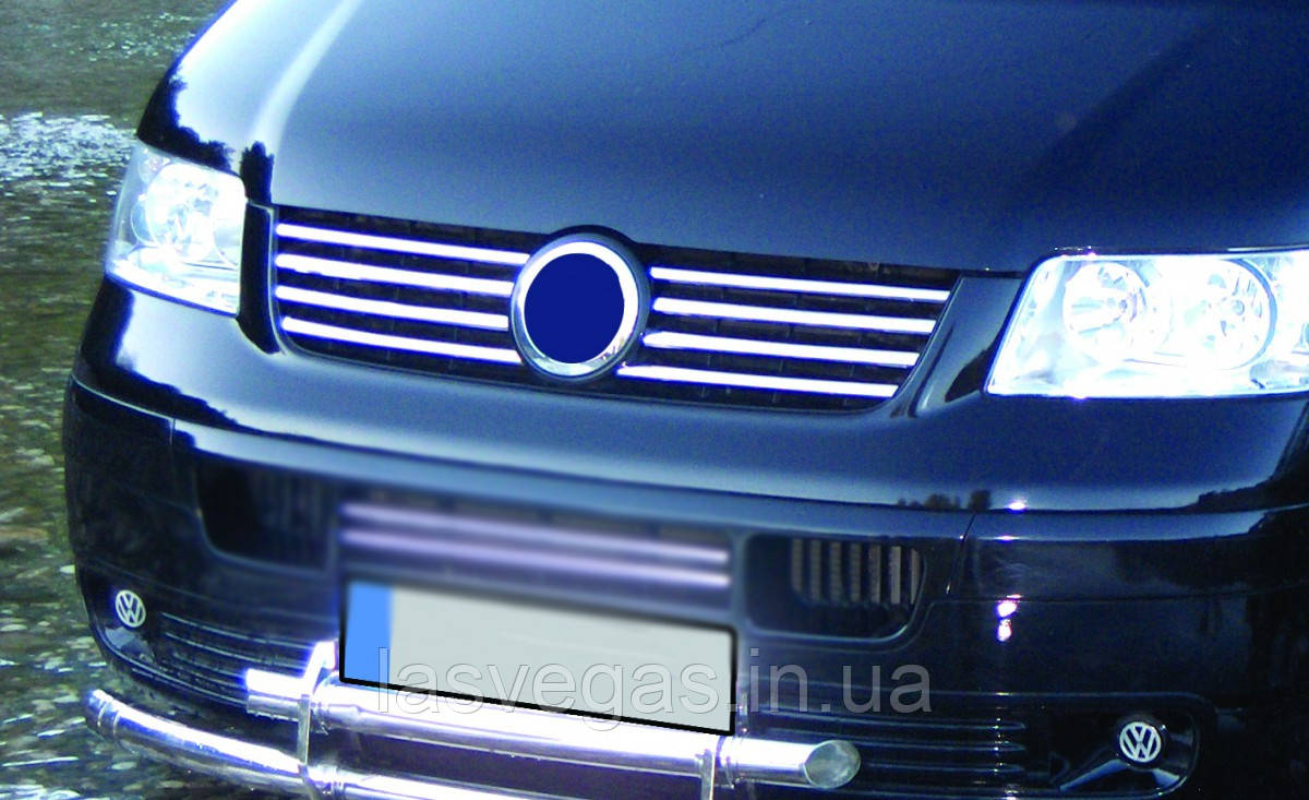Хром-накладки на решітку радіатора Volkswagen Transporter T-5 2003-2009