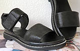 Літні чорні стильні жіночі босоніжки Lion натуральна шкіра 36 розм, фото 2