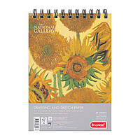 Альбом для рисунку та скечінку SUNFLOWERS, Ван Гог А5, 160г/м2,40л, 100% целюлоза, дрібне зерно, Bruynzeel