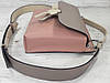 562-к Сумка крос-боді жіноча, натуральна шкіра, комбінована молочна екрю темна бежева пудра руда, фото 6