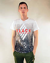 Футболка чоловіча з коротким рукавом і принтом Black від M до 2XL, фото 3