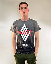 Футболка чоловіча з коротким рукавом і принтом Black від M до 2XL, фото 4