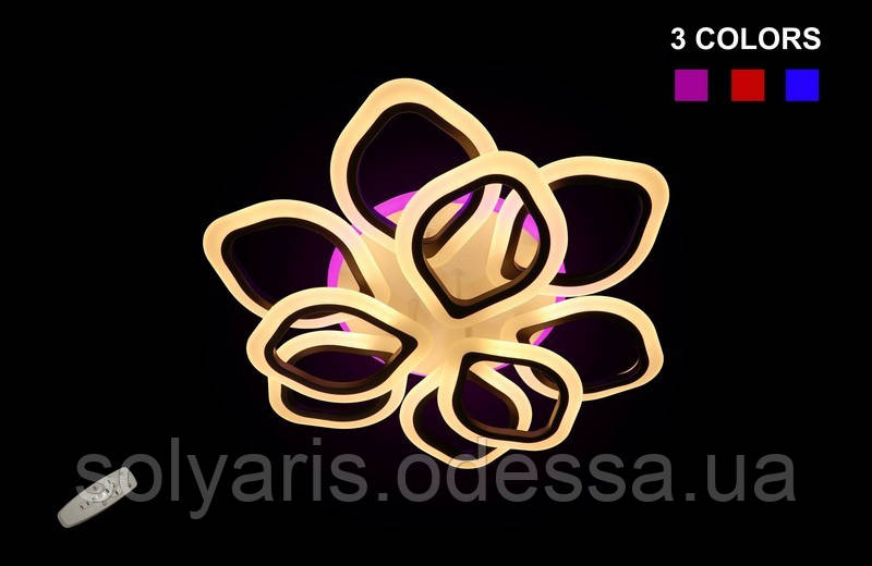 Стельова LED-люстра з діммером і підсвічуванням, 100W 225576/6+3 colorLED (чорна,коричнева,біла)