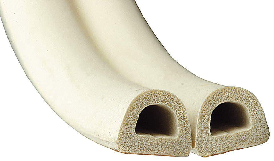 Ущільнювач самоклеючий Technics гаражний тип D 12 х 14 мм білий 40 м (10-782)