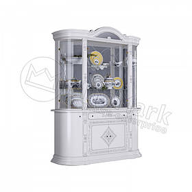 Сервант 4Д1Ш у вітальню Чикаго Білий Глянець Міромарк