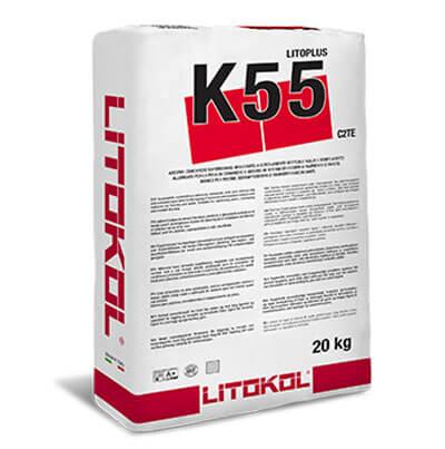 Litokol LITOPLUS K55 20 кг - цементний білий клей для укладання скломозаїки та керамограніту ( K550020 )